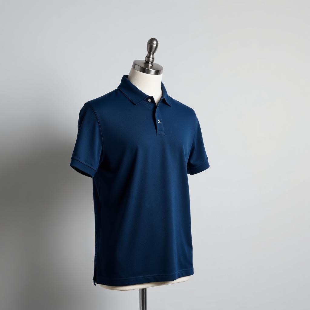 Navy pique polo shirt